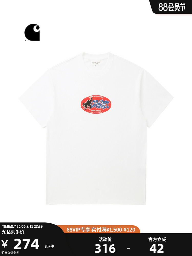 

Футболка Carhartt WIP с принтом черного кота, зеленый
