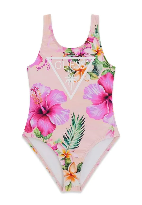 Купальник bedruckter einteiler Guess, Blumenmuster Pink