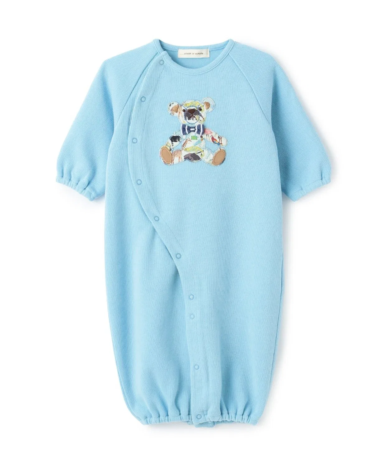 Комбинезон 2WAY с аппликацией Queue for the Zoo, Liberty Fabrics, светло-голубой