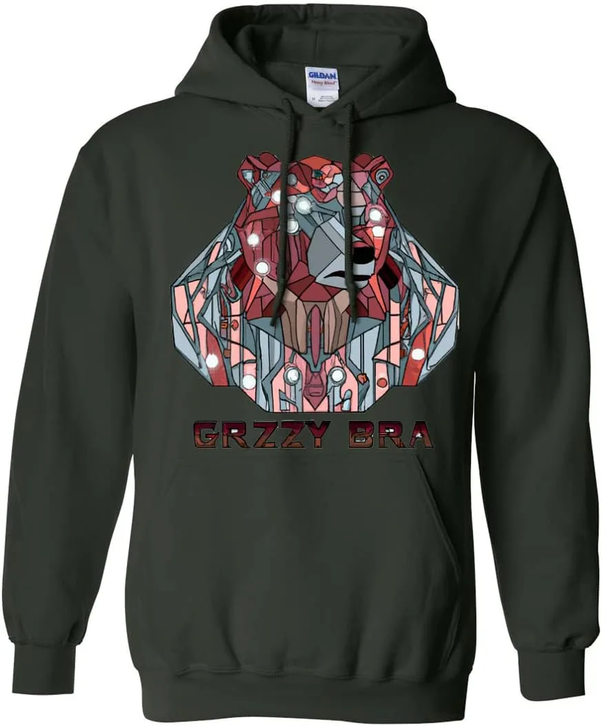 

Толстовка с капюшоном Dolphin Shirt Co Stained Glass Cyborg Grizzly Bear GRZZY BRA