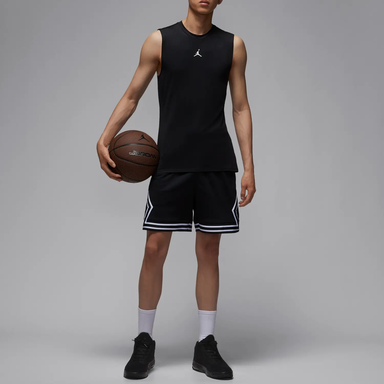 Мужская спортивная майка Dri FIT без рукавов Jordan, черно-белый — фото 4