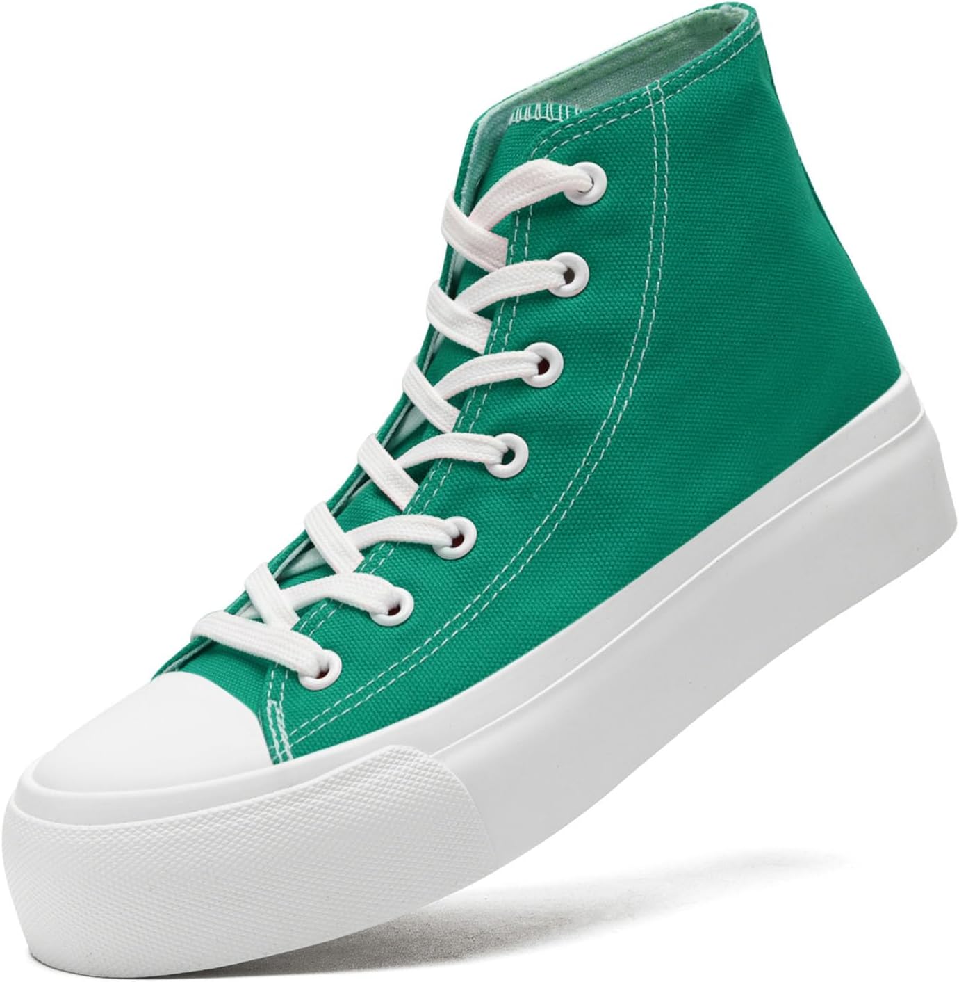 

Женские кеды на платформе из холщовой ткани, мужские высокие классические кеды из холща, повседневные кроссовки, удобные модные кроссовки на шнуровке Xraehni, зеленый