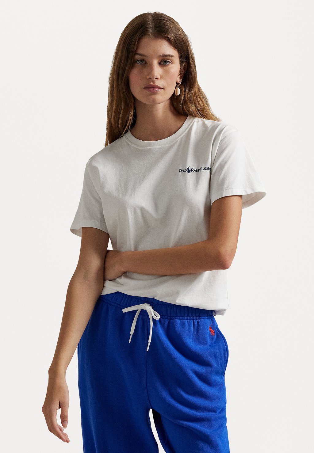 

Базовая футболка LOGO COTTON JERSEY CREWNECK TEE Polo Ralph Lauren, белый