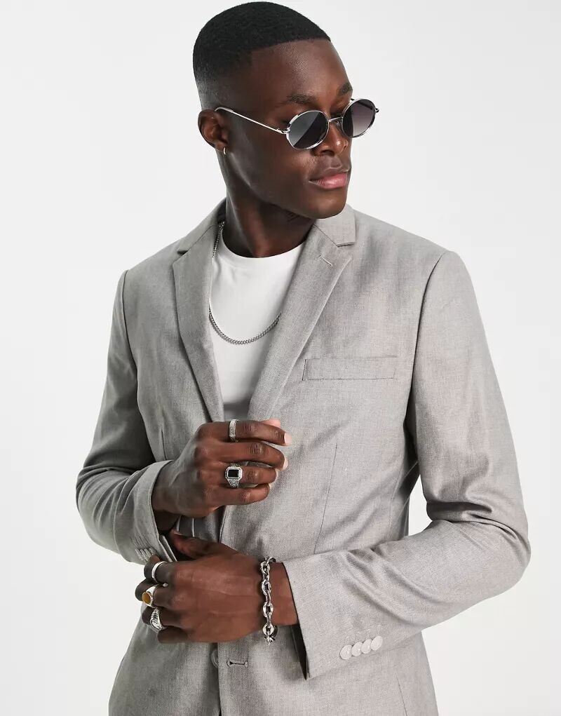 

Серый узкий пиджак Topman