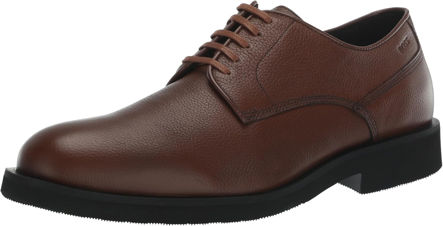 

BOSS Мужские дерби из зернистой кожи Baird, Medium Oak