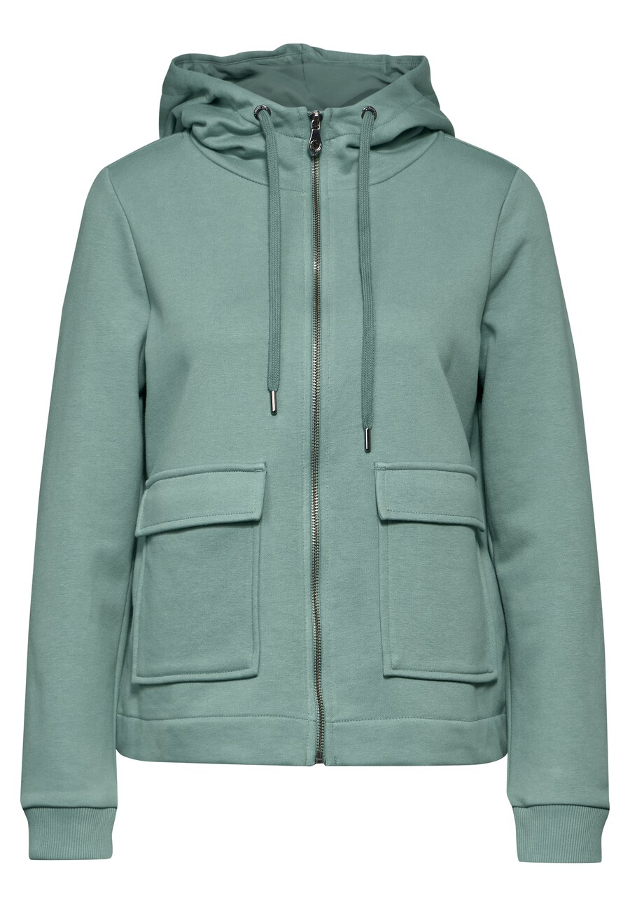 

Толстовка с капюшоном на молнии STREET ONE Zip-Up Hoodie, зеленый