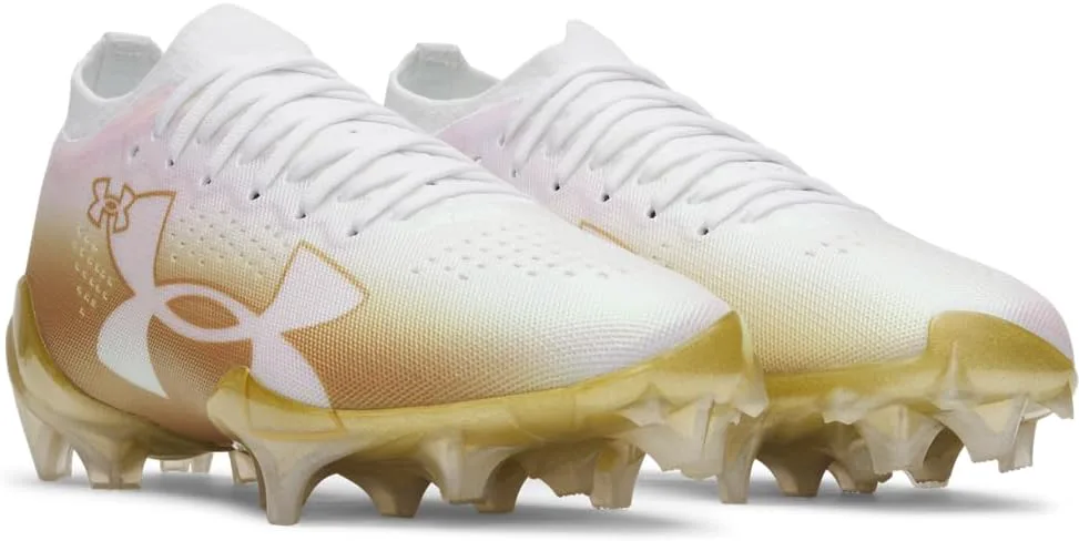 Футбольные бутсы Under Armour Blur Pro для мужчин, белый/металлик золотой/золотой — фото 2