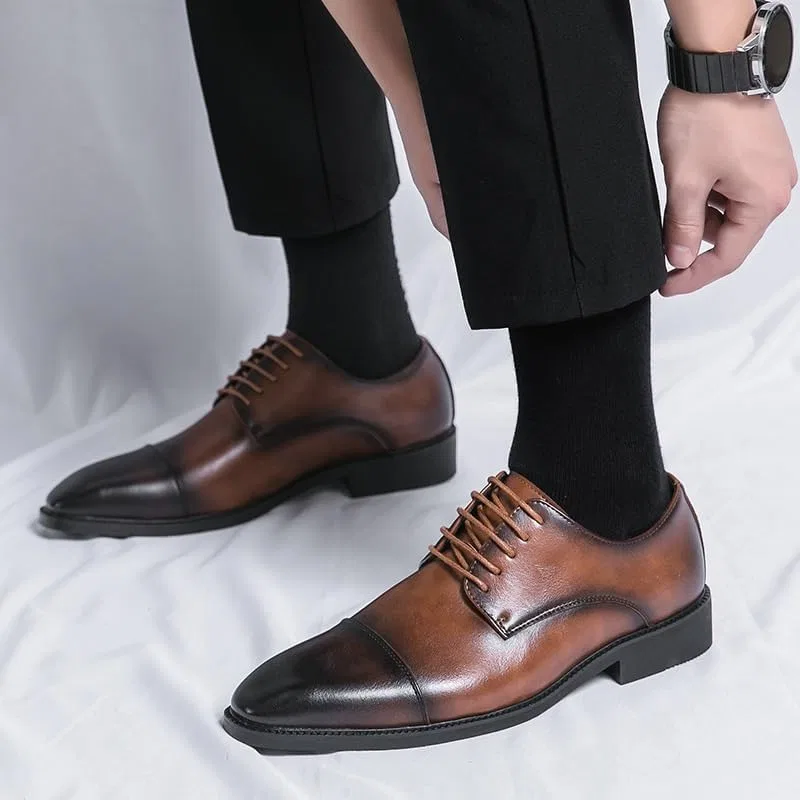 Оксфорды из лакированной кожи, классические, Brown KswyyuwxgqI — фото 2