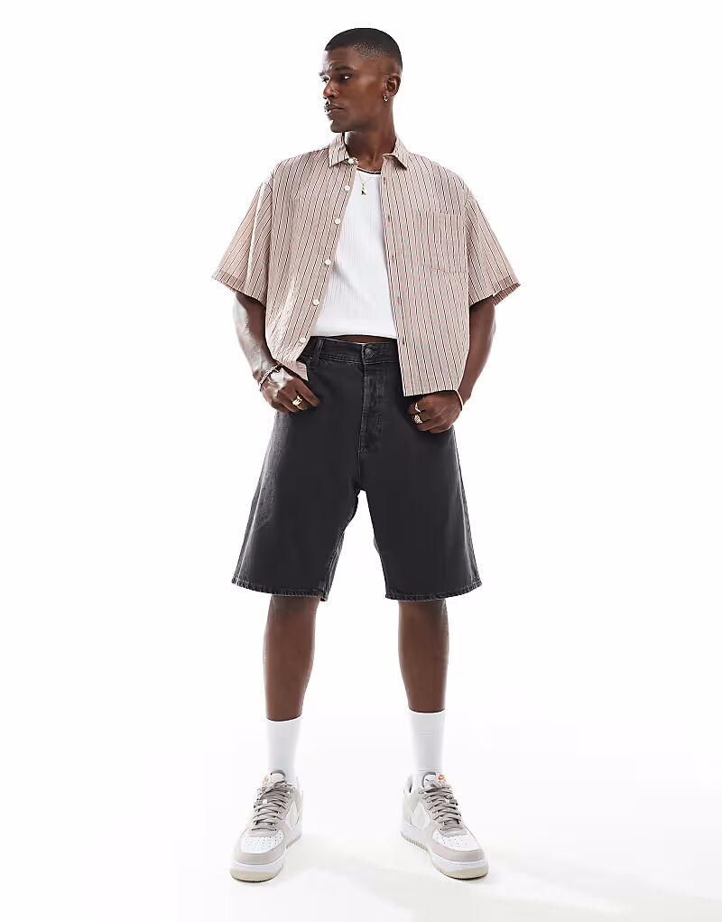 

Jack & Jones alex мешковатые джинсовые шорты черного цвета
