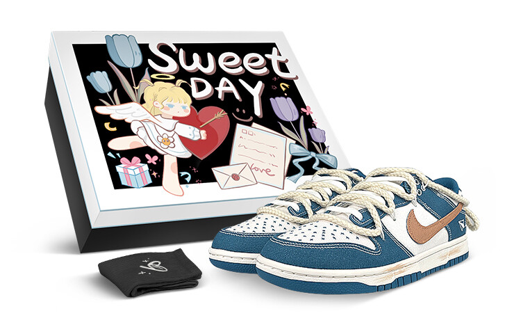 

Кроссовки Nike Dunk Skateboard Shoes Men Low-Top White Blue/Brown
