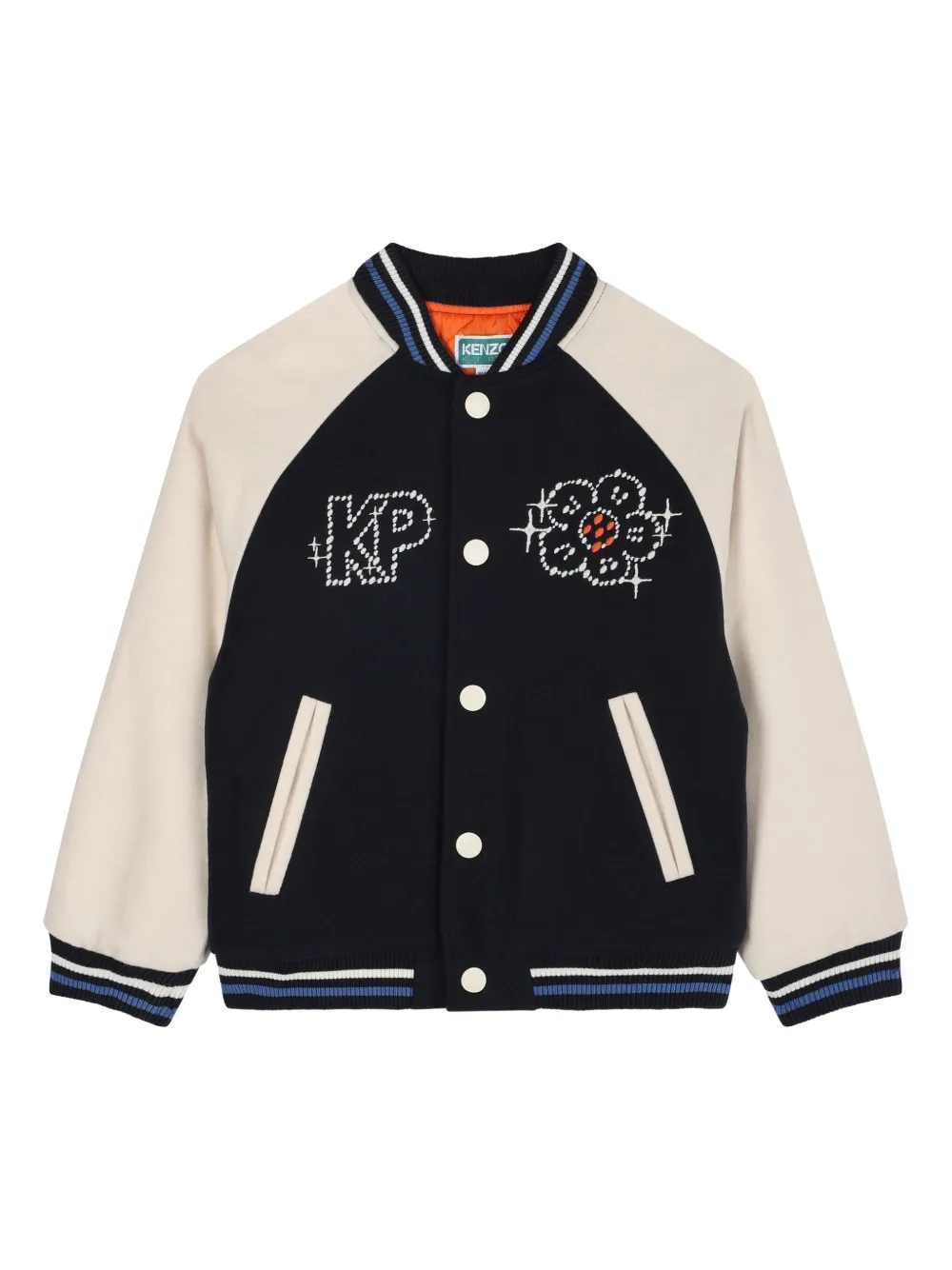 

Куртка с рукавами реглан и вышивкой Kenzo Kids, синий