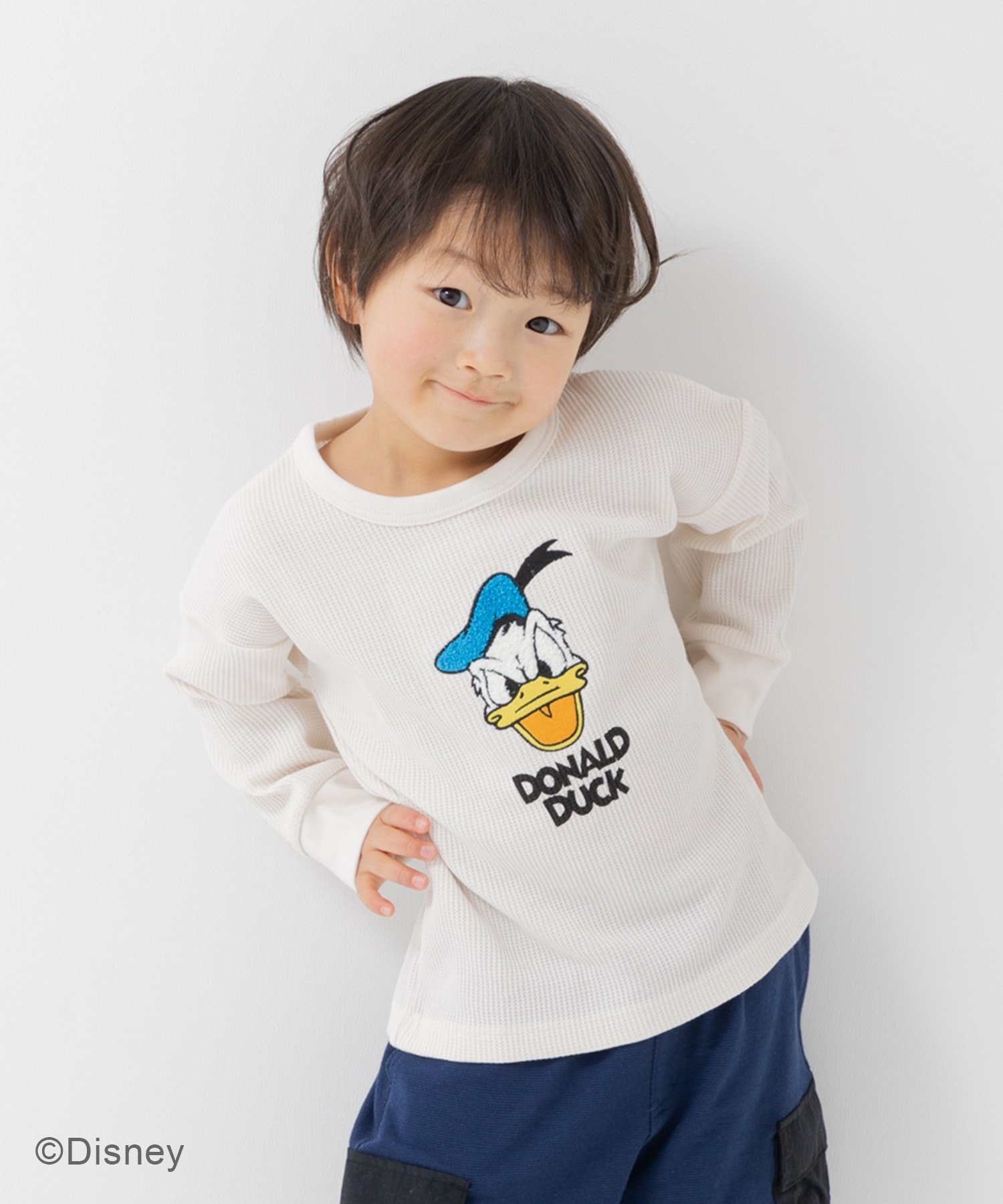 Футболка с длинным рукавом Waffle Disney, C. Donald Duck/Cream