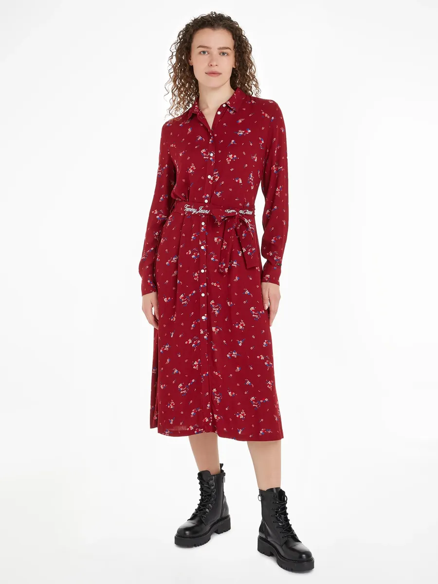 

Платье-рубашка Tommy Jeans Curve "TJW FLORAL BELT SHIRT DRESS EXT", большие размеры, цвет Mountain Floral