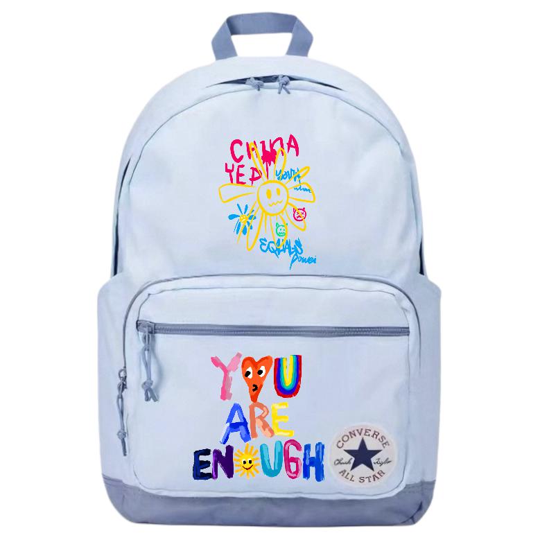 

Converse Полиэстеровый рюкзак среднего размера унисекс светло-дымчато-серый, Multicolor Letter