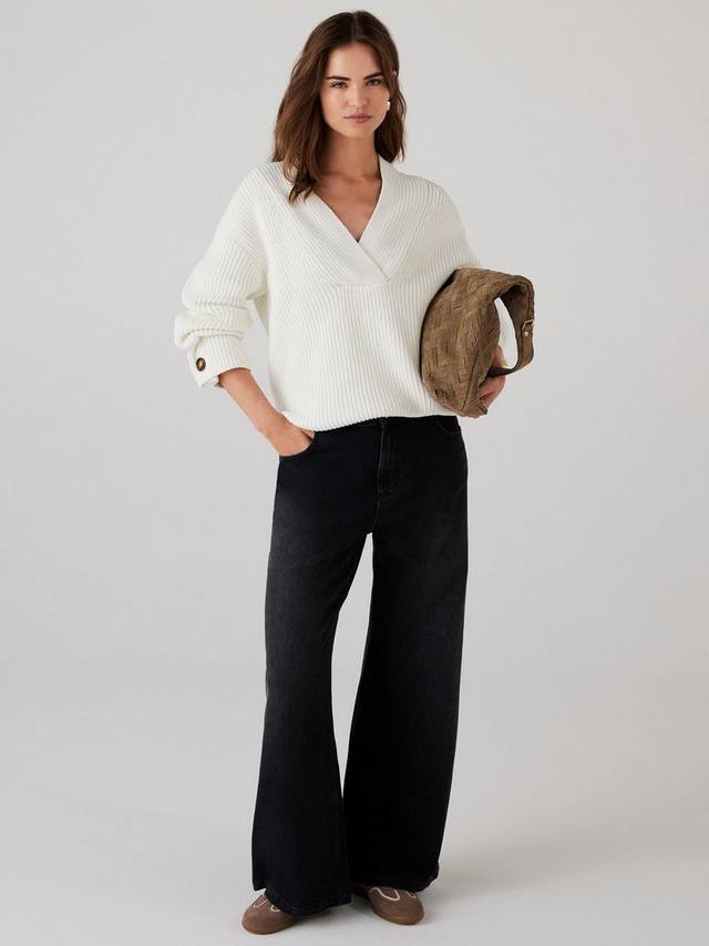 

Джемпер с манжетами и пуговицами Mint Velvet, White Ivory