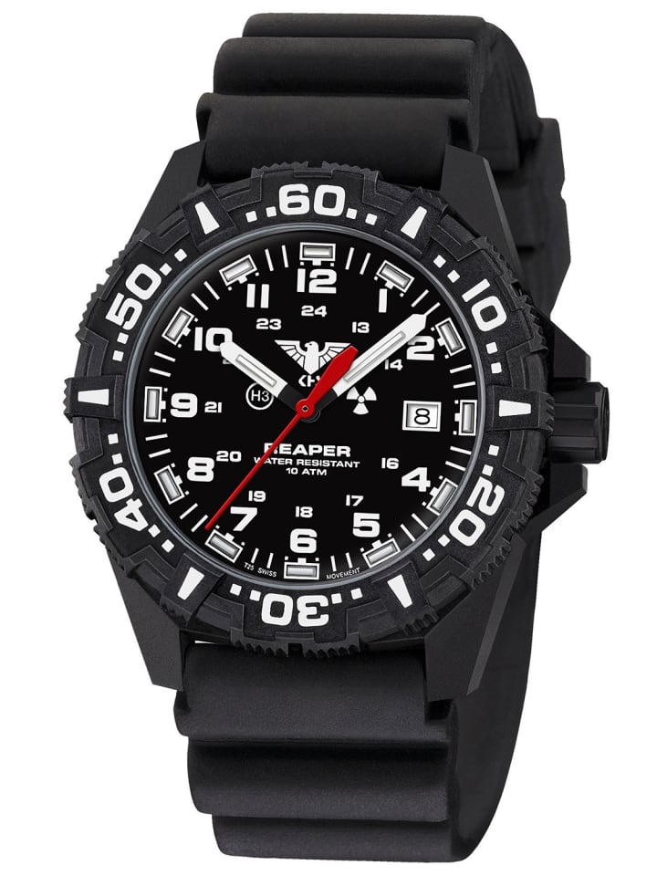 

KHS Мужские часы Reaper MKII с дайверским ремешком, черные