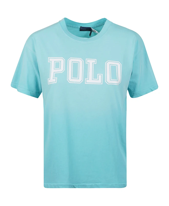 

Футболка с логотипом и круглым вырезом Ralph Lauren, синий