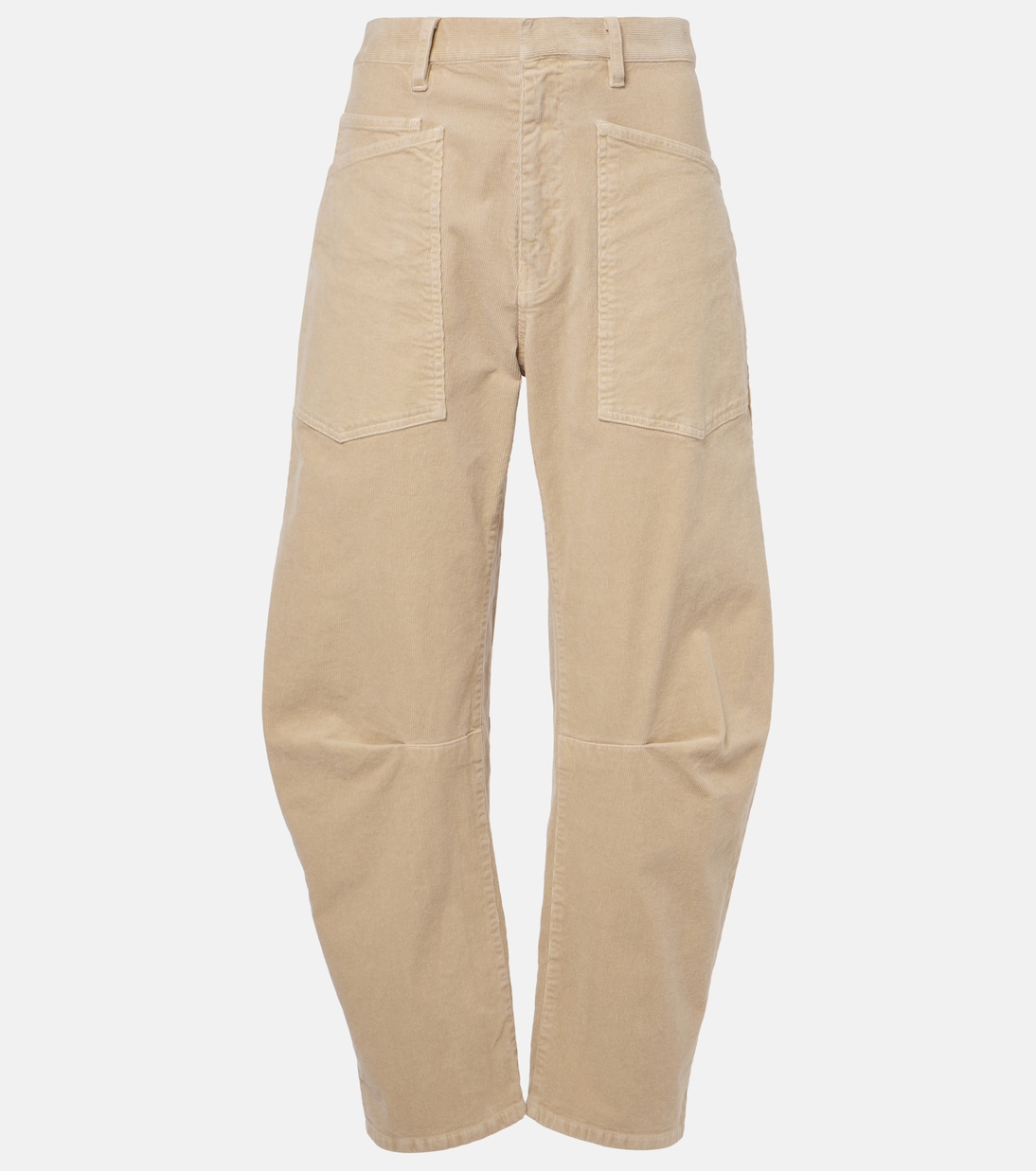 

Зауженные вельветовые брюки средней посадки Shon Nili Lotan, экрю