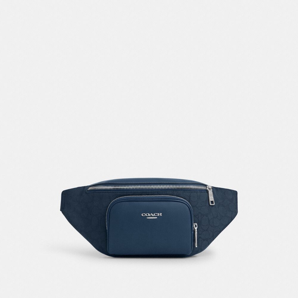 

Поясная сумка Racer COACH, цвет silver/denim/dark denim