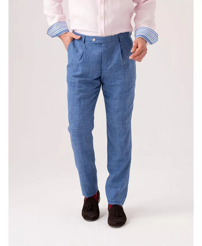 

Мужские брюки из смеси льна, шерсти и шелка Koy Clothing, синий