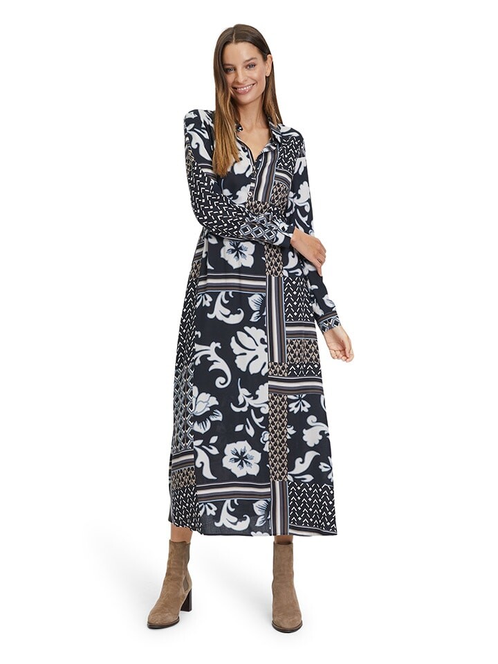 

Платье до колена Betty Barclay Kleid, цвет Dunkelblau/Weiß/Beige
