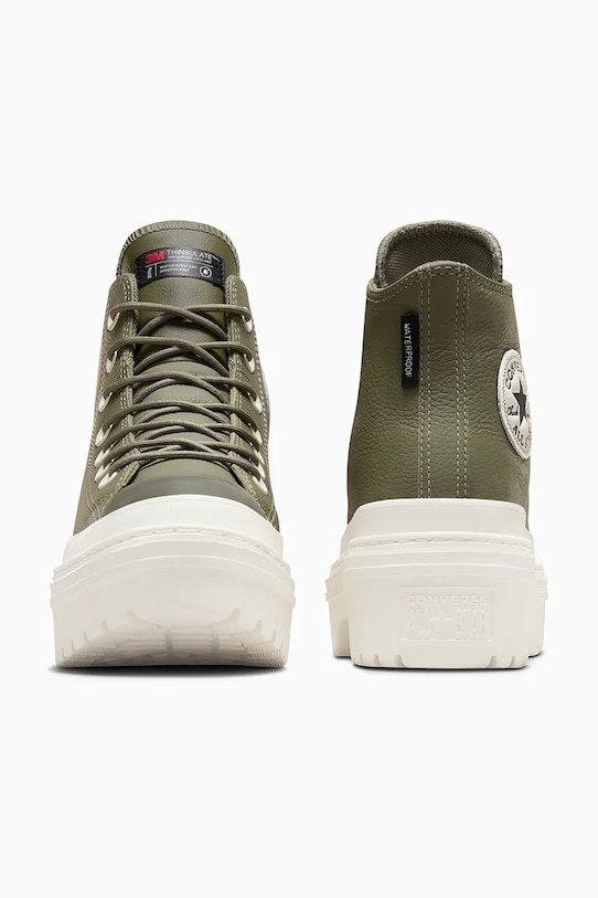 Кожаные кеды Chuck Taylor All Star Lugged Heel Converse, зеленый — фото 3
