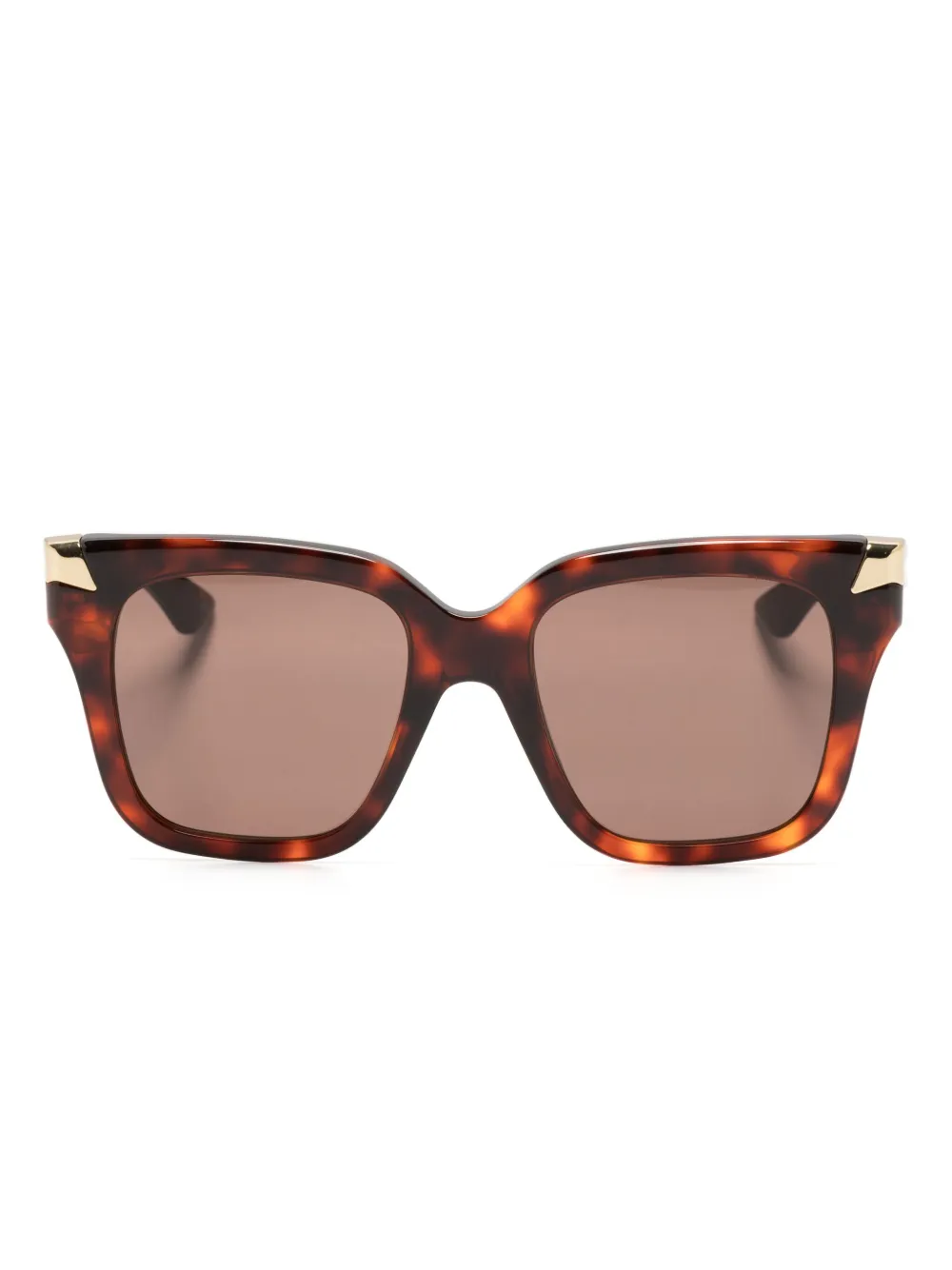 

Солнцезащитные очки в квадратной оправе Alexander McQueen Eyewear, коричневый