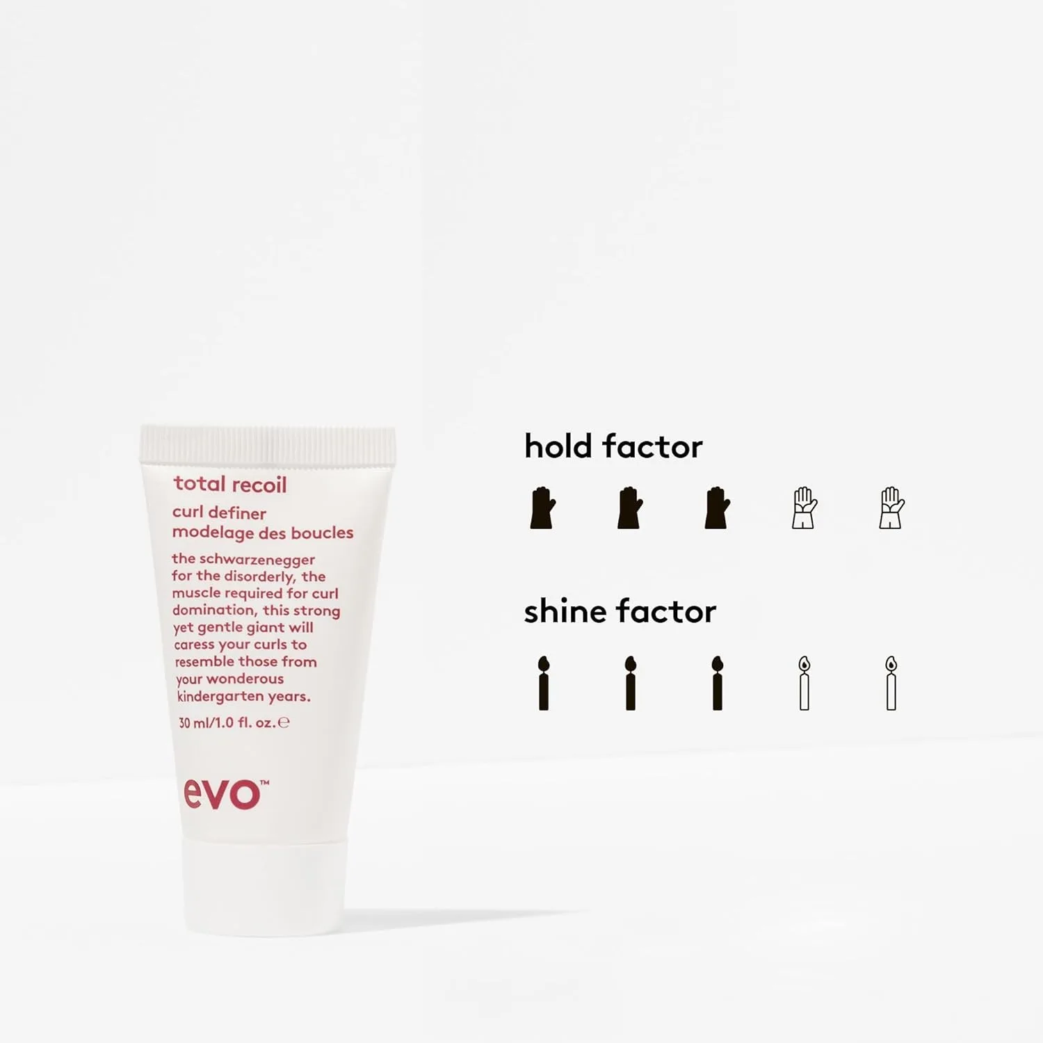EVO Total Recoil Curl Definer - Увлажняющий крем с сильной фиксацией - Подчеркивает естественную форму локонов и уменьшает пушистость - Контроль влажности 29,9 мл (1 шт.) — фото 4