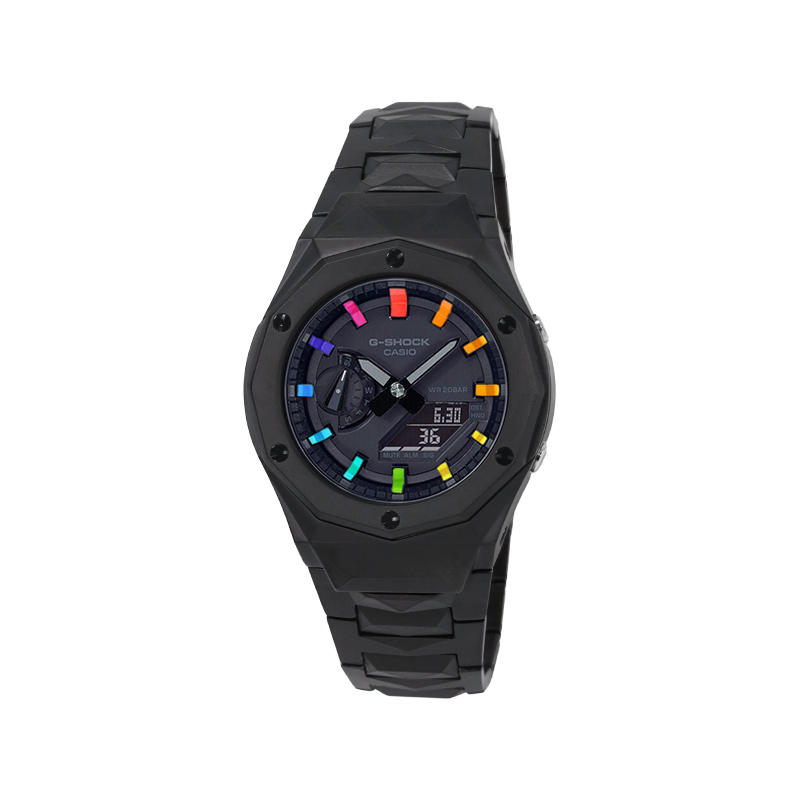 

CASIO Retrofit Series электронный механизм часы на стальном браслете унисекс черный циферблат