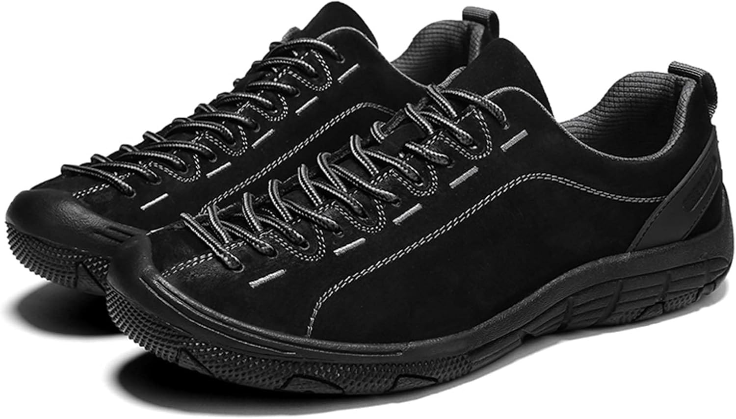 

Противоскользящие треккинговые туфли для мужчин, внедорожные кроссовки с поддержкой свода стопы, модные шнуровки, подходящие для активного отдыха, скалолазания, походов, кемпинга, путешествий, пеших прогулок и работы Generic, черный