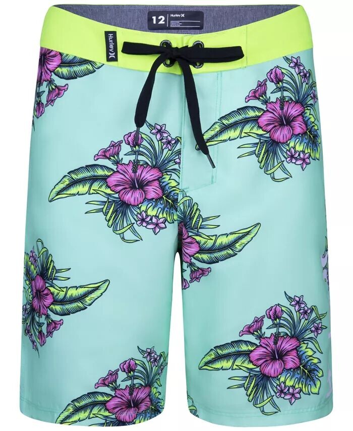 

Шорты с цветочным принтом Big Boys Tropics Hurley, зеленый
