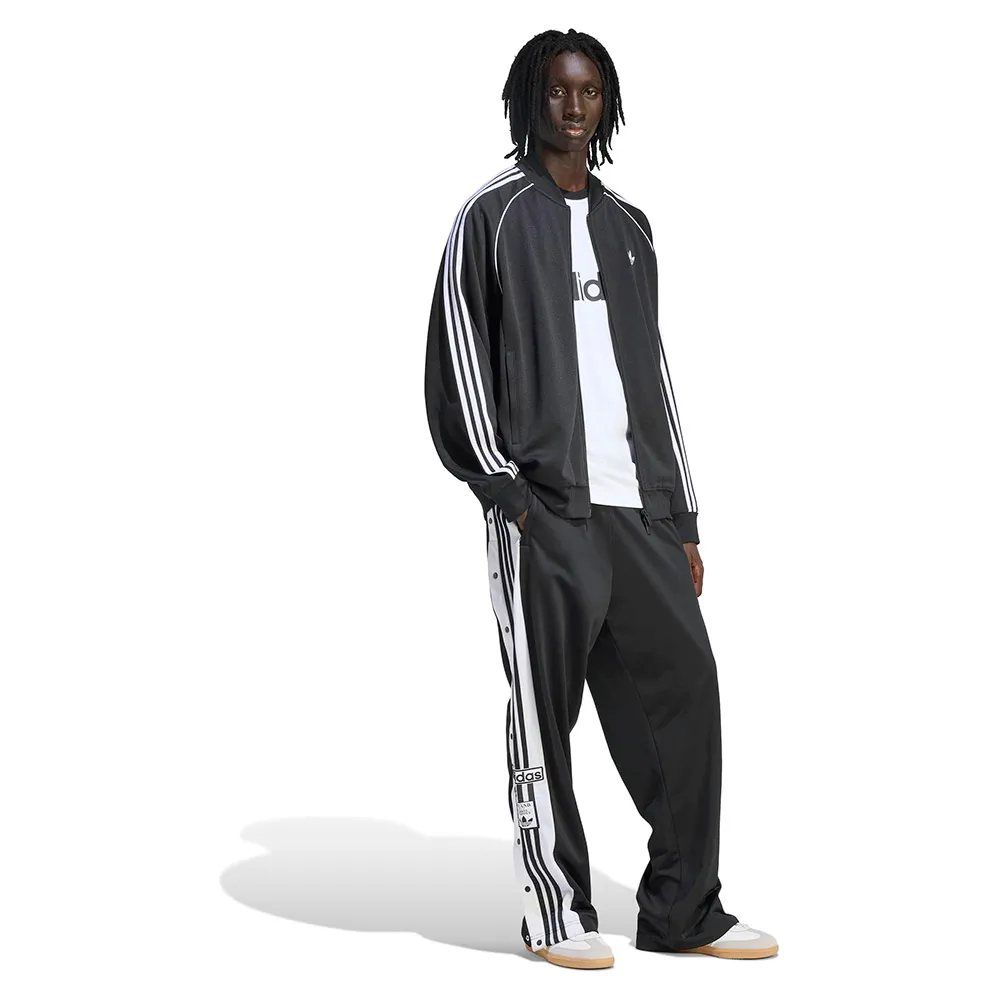 Толстовка adidas Originals SST Oversized из вельвета на молнии, черный — фото 4