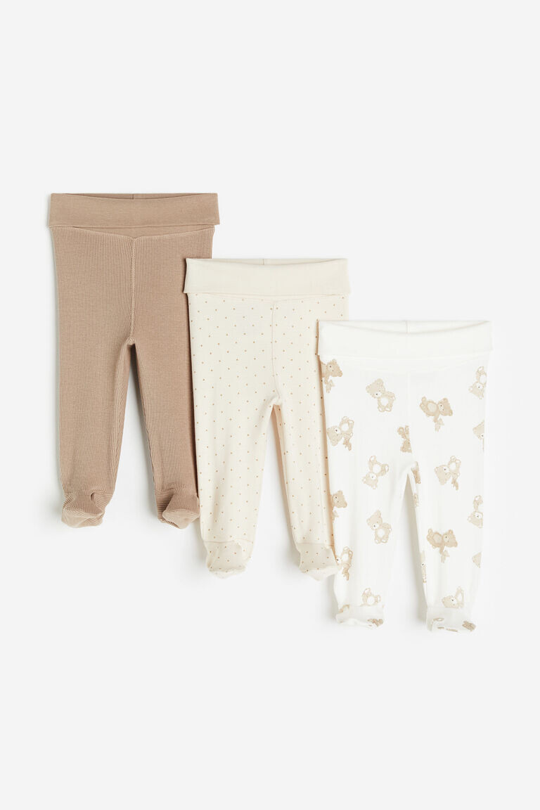 

3 пары хлопковых леггинсов H&M, белый