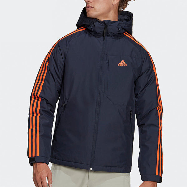Пуховик adidas 3St Down Jkt Outdoor Sport Hood Warm Down Jacket Men's Legendary Ink Blue, синий — фото 3