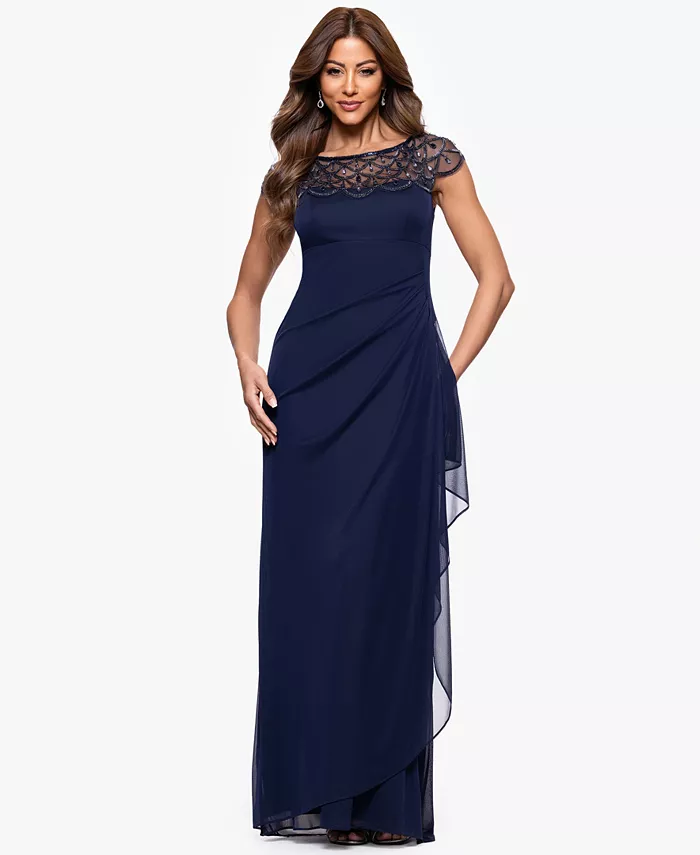 

Женское длинное платье-футляр с лодочкой Xscape, синий