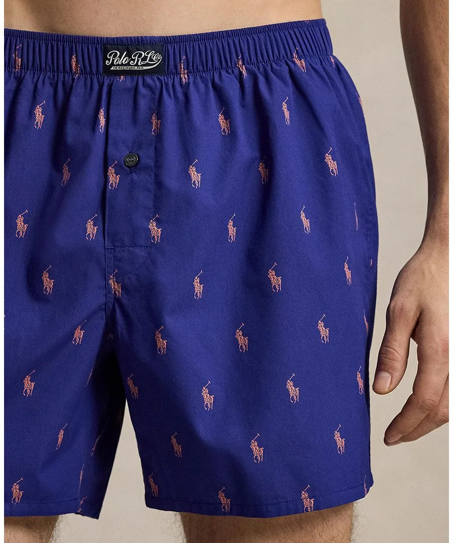 Мужские классические тканые боксерские трусы Polo Ralph Lauren, Boston Royal/ Spring Melon — фото 2