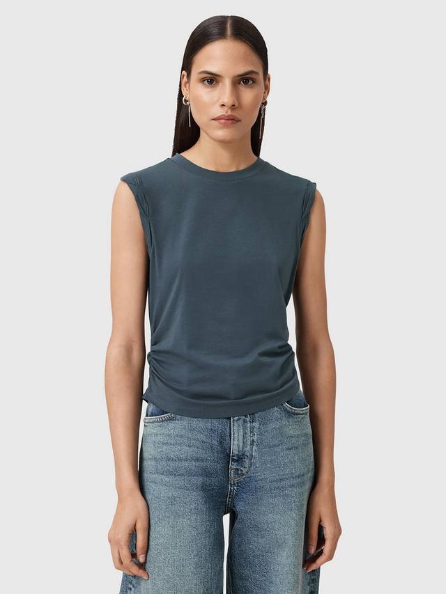 

Топ-майка из смесового хлопка West AllSaints, Dark Slate Blue