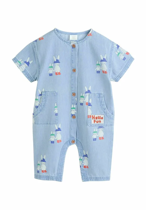 Комбинезон стандартного кроя с коротким рукавом Next, Blue Denim Rabbit Print