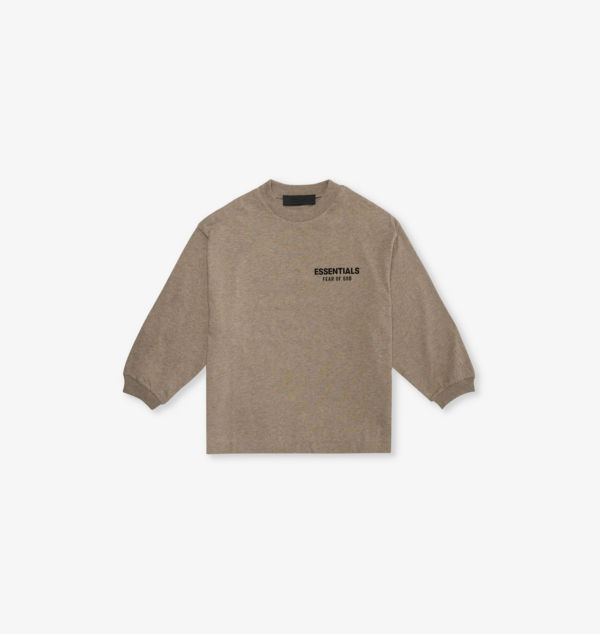 

Футболка из хлопкового трикотажа с длинными рукавами и принтом логотипа для детей от 2 до 16 лет Fear Of God Essentials, серый