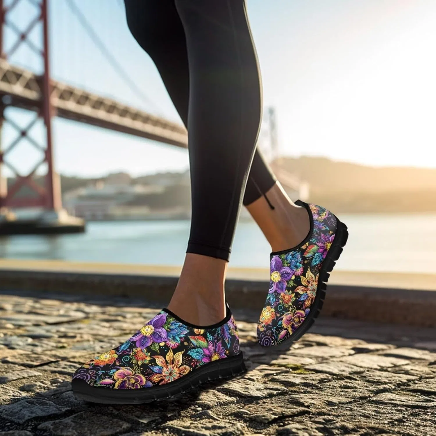 Кроссовки с принтом Abstract Flower, Slip on Loafers Twousenru — фото 3