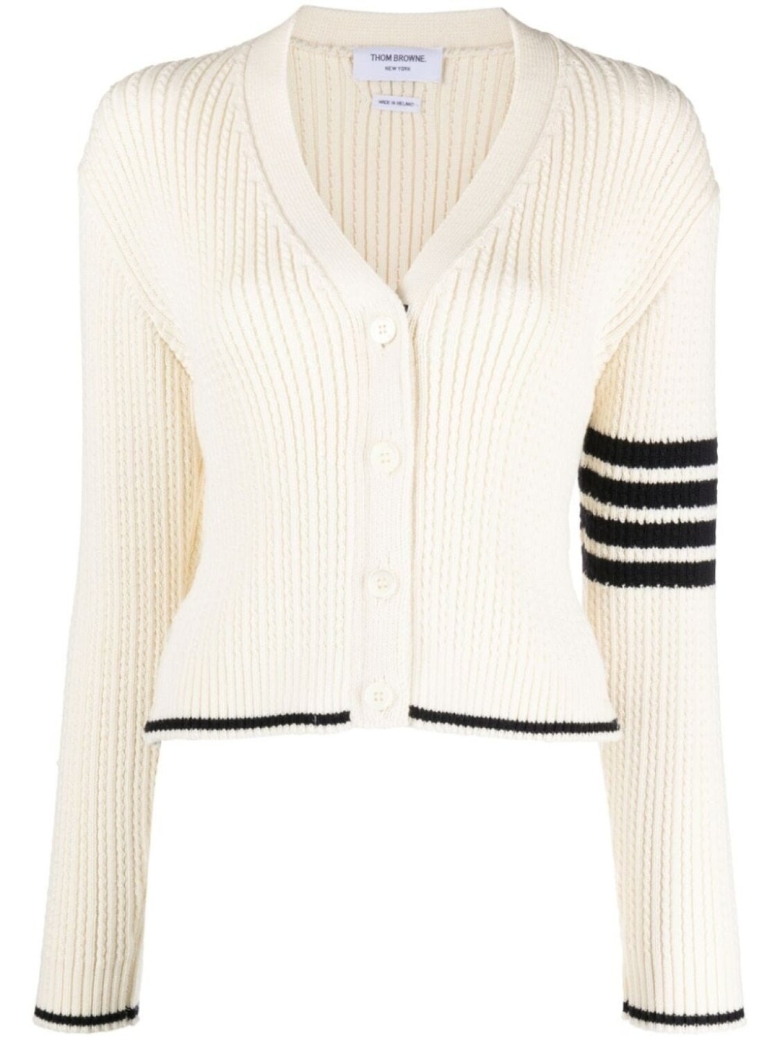 

Thom Browne кардиган с отделкой в полоску, белый