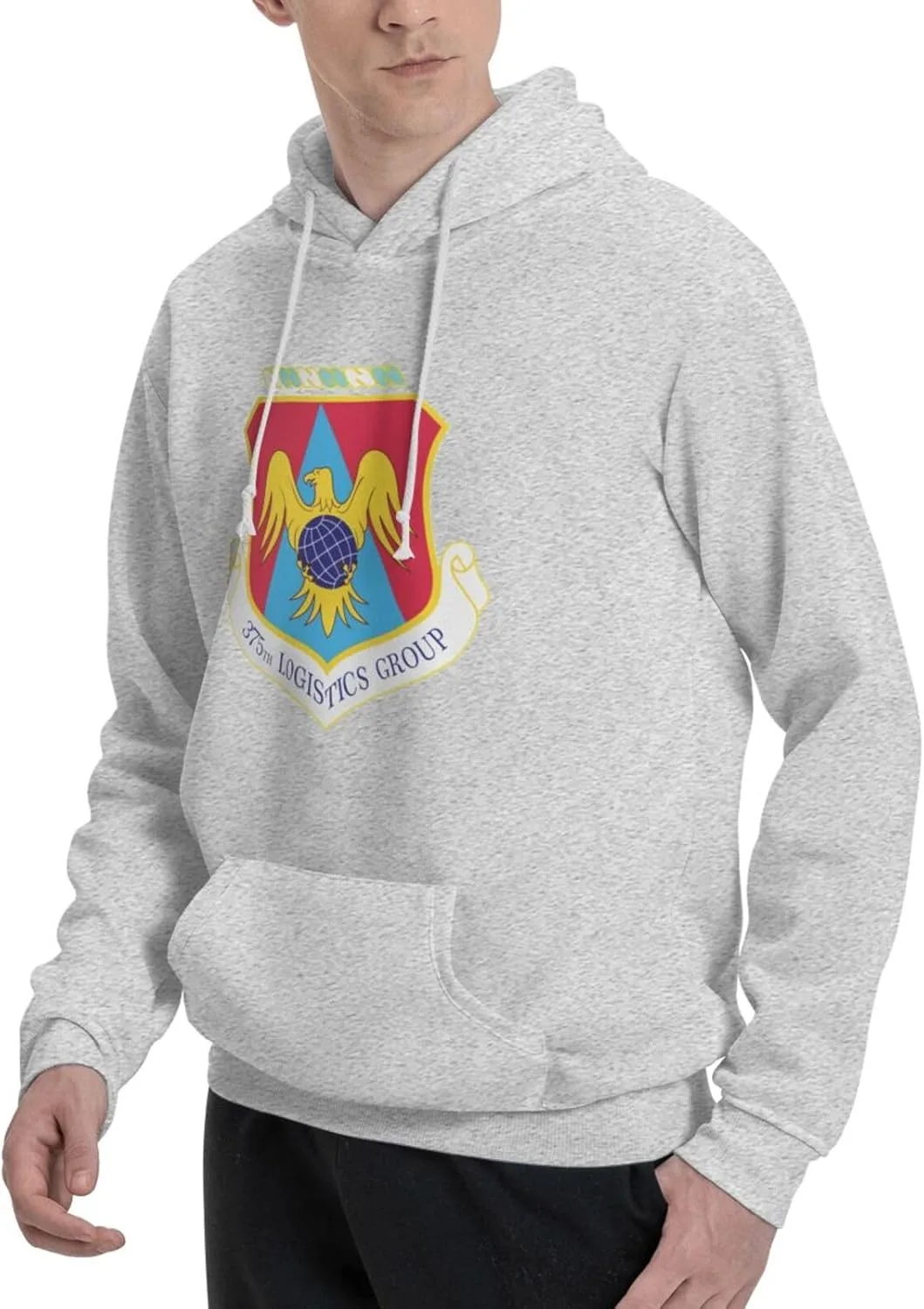 Generic Толстовка Air-Force-375th-Logistics-Group мужская черная с капюшоном и карманом — фото 3