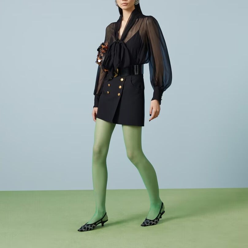 Женская кожаная юбка GUCCI классическая модель, элегантный дизайн, черный — фото 2