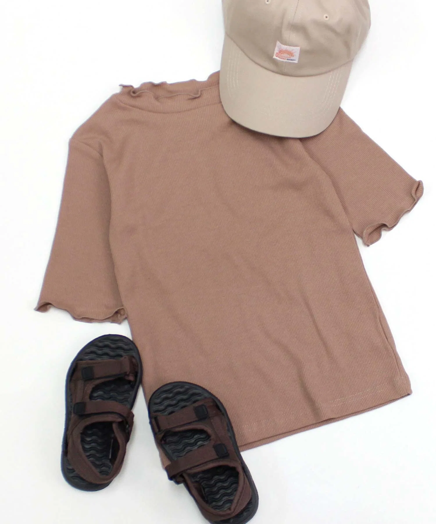 Детская футболка THE CASUAL с оборками, мягкая, мокко