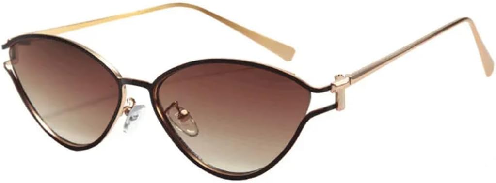 

Женские солнцезащитные очки «кошачий глаз» небольшого размера, роскошная уникальная металлическая оправа, коричневые, с защитой от УФ-излучения UV400 HHZZYVY, T22135-c3