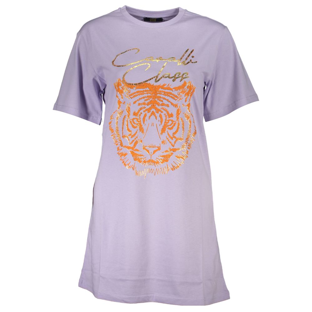 

Фиолетовый хлопковый женский топ cavalli CLASS
