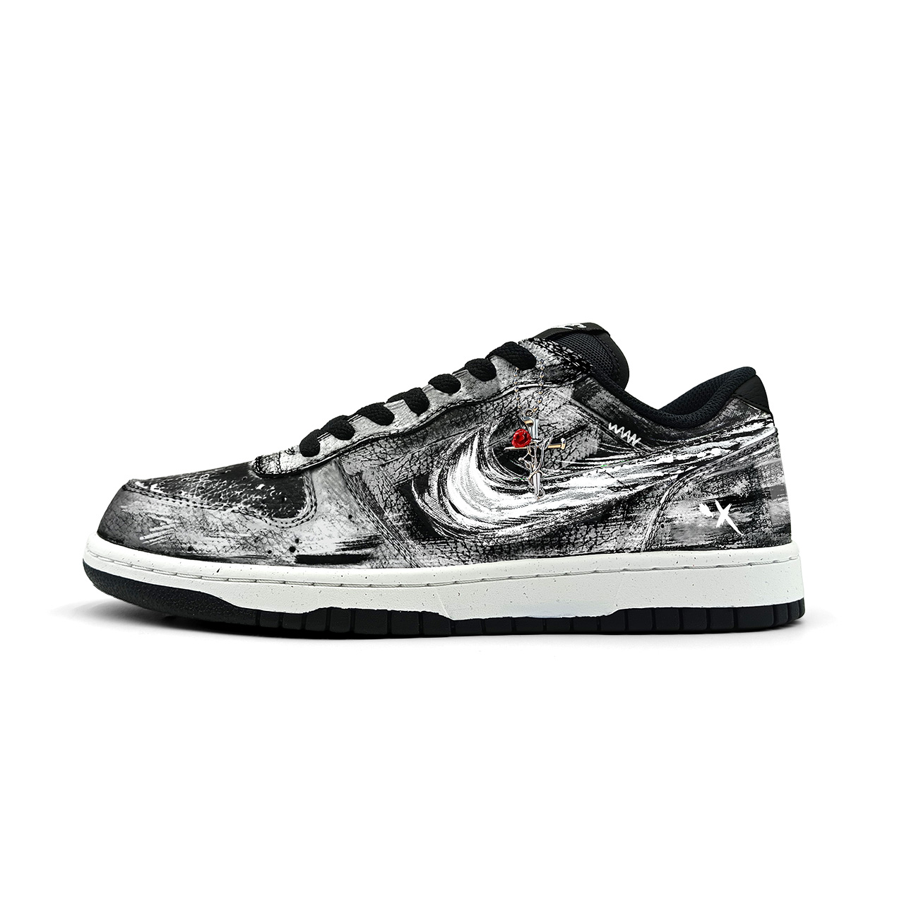 

Большие мужские скейтерские кросовки low top Nike, черный/белый