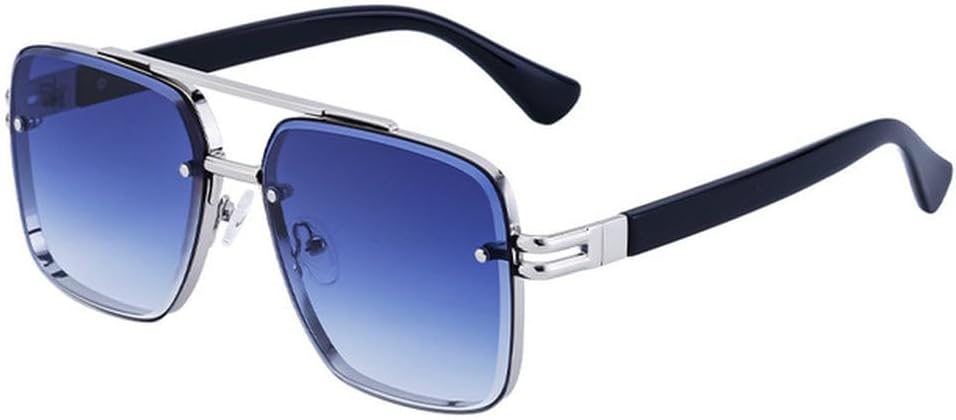 

Мужские солнцезащитные очки LVTFCO с двойной заклепкой, ретро-стиль, женские солнцезащитные очки с зеркальным эффектом для вождения, модные солнцезащитные очки UV400, Black Blue