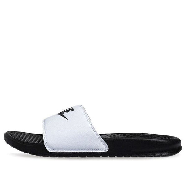 

Тапочки benassi slides 'white' Nike, черный