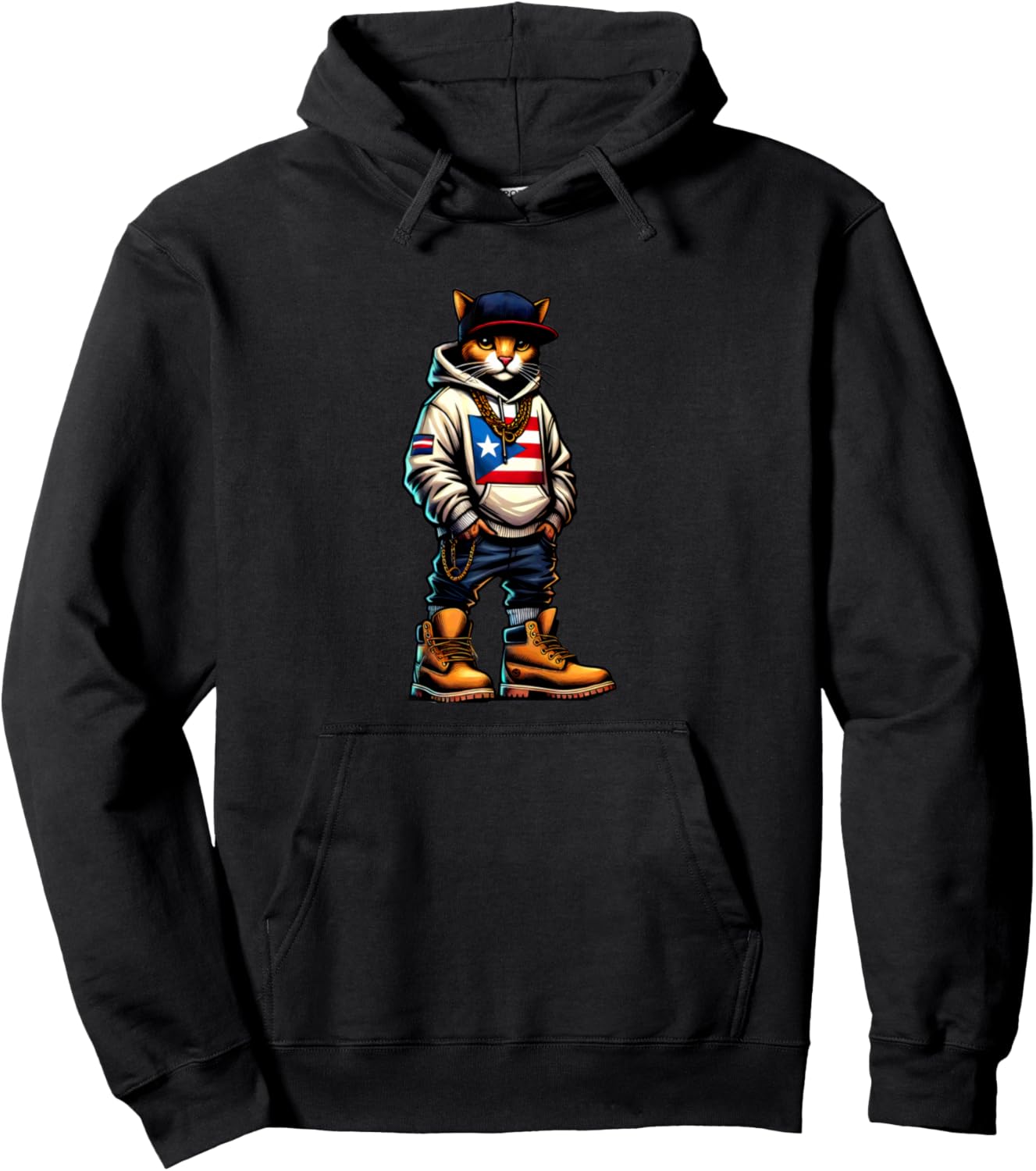 

Худи с изображением пуэрториканского флага Cool Cat Street Swag New York Boricua Llego El Boricua, черный